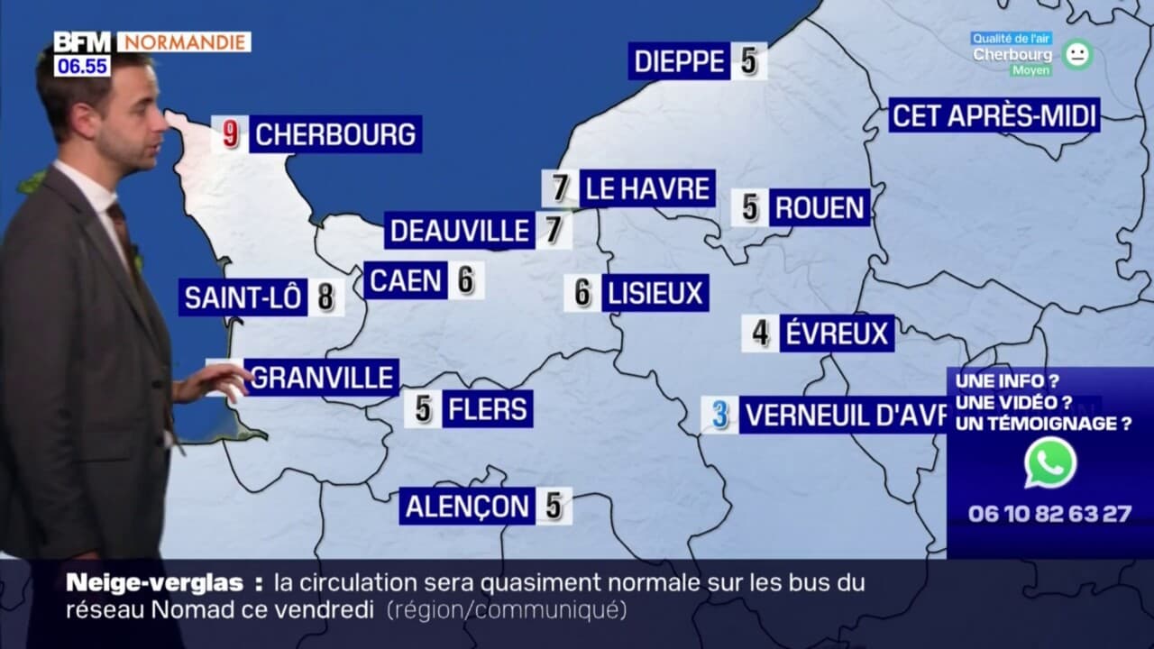 Météo Normandie des nuages ce vendredi, jusqu'à 9°C à Cherbourgen