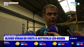 Olivier Véran en déplacement à Sotteville-lès-Rouen pour parler des prix de l'énergie