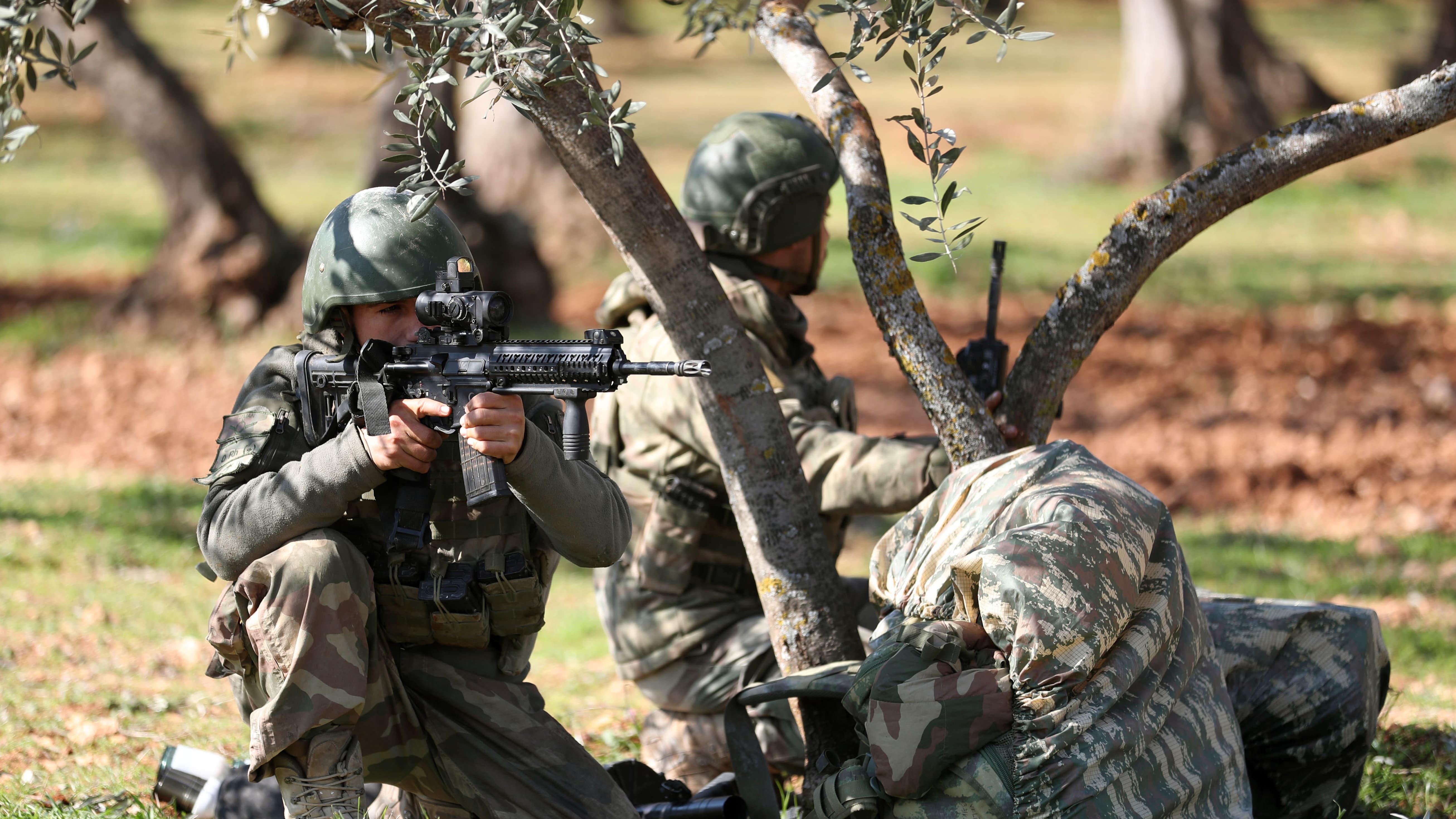 Soldats turques sur le front syrien, février 2020