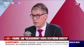 "Il y a aujourd'hui une forme d'aversion entretenue pour l'étranger", observe Olivier Faure (PS)