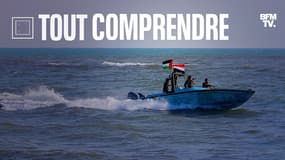 Des membres des garde-côtes yéménites associés aux Houthis patrouillent en mer Rouge le 4 janvier 2024