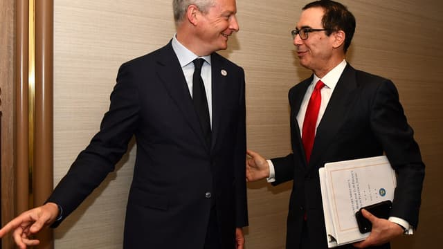 Le ministre des Finances Bruno Le Maire et son homologue américain Steven Mnuchin.