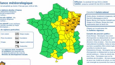 Douze départements de l'est de la France sont désormais placés en vigilance orange par Météo France