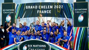 Le XV de France fête son sacre lors du Tournoi des VI Nations 2022