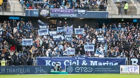 Les supporteurs de Havre dans les tribunes du stade Océane
