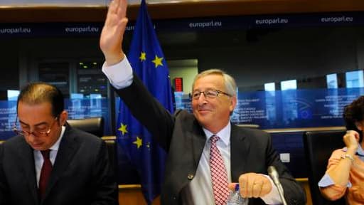 Jean-Claude Juncker, ce mardi 8 juillet, lors d'une réunion avec le groupe socialiste du Parlement européen.