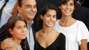 Carlos Ghosn et ses filles en 2006. 