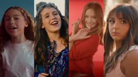 Sandra Valero (Espagne), Jessica McKean (Irlande), Zoé Clauzure (France) et Yulan (Malte), quatre des 16 candidats de l'Eurovision Junior 2023