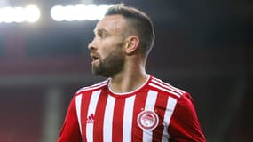 Mathieu Valbuena avec l'Olympiacos en février 2022