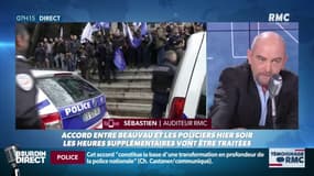 Sébastien, auditeur RMC: "Tant mieux pour les policiers. Maintenant, les syndicats obtiennent, en une nuit, gain de cause sur des revendications de 15 ans. C'est de l'hypocrisie."