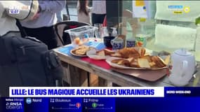 Lille: le bus magique accueille les Ukrainiens