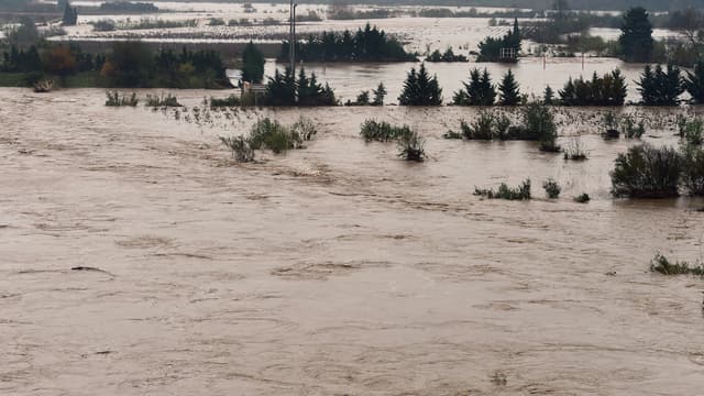 Les inondations, comme ici près de Portel-des Corbières, ont fait de nombreux dégâts