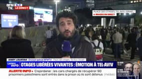 Applaudissements et soulagement sur la place des otages à Tel-Aviv après la libération de trois otages israéliennes en vie