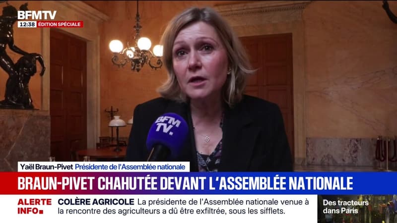 Colère des agriculteurs: Yaël Braun-Pivet exfiltrée après avoir été chahutée devant l'Assemblée nationale