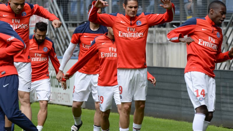 Les Parisiens à l'échauffement à Sochaux