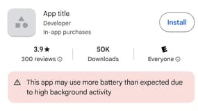 L'avertissement qui apparaîtra pour les applications consommant trop de batterie.
