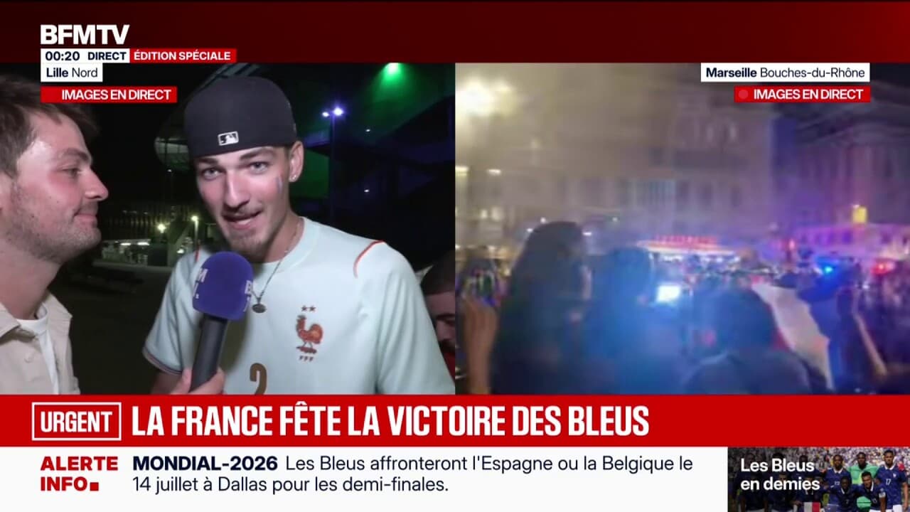 La fête dans les rues de Lille après la qualification des Bleus