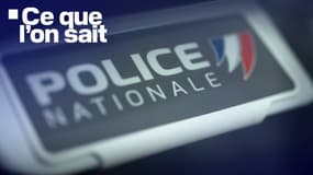 Le logo de la police nationale sur une voiture à Malahon, dans le Finistère, le 22 février 2024