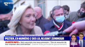 "Il aura coché toutes les cases, aura fait tous les mouvements politiques": Marine Le Pen réagit au ralliement de Guillaume Peltier à Éric Zemmour