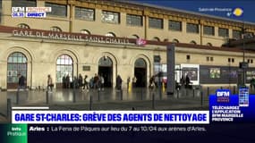 Marseille: les agents de nettoyage de la gare Saint-Charles en grève