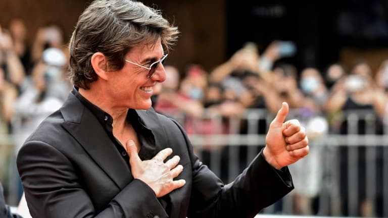 L'acteur américain Tom Cruise sur le tapis rouge pour la première du film "Top Gun: Maverick", le 6 mai 2022 à Naucalpan de Juarez, au Mexique