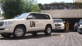 Un vvéhicule des experts de l'ONU à Damas, le 26 août dernier.