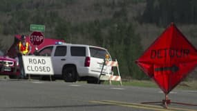 Oso, dans l'Etat de Washington ce week-end: la route coupée après la coulée de boue dévastatrice.