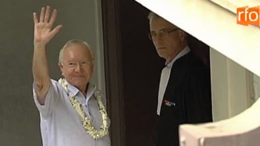 Gaston Flosse à la prison de Nuutania, à Tahiti, le 10 novembre 2009.