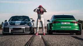 Qui ira le plus vite: une Porsche 911 GT2 RS... ou une Audi RS3 à moteur de Formule E lancée en marche arrière?