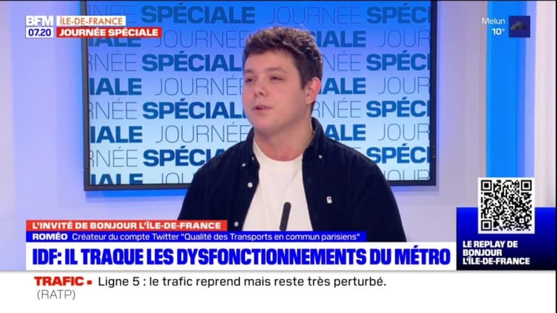 Roméo, créateur du compte Twitter "Qualité des Transports en commun parisiens", explique d'où lui est venu l'idée d'analyser les perturbations de la RATP