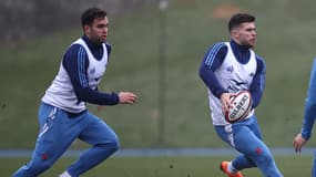 Damian Penaud et Matthieu Jalibert avec le XV de France, le 5 février 2025