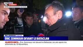 Devant le Bataclan, Éric Zemmour accuse François Hollande d'avoir pris "une décision criminelle en laissant les frontières ouvertes"