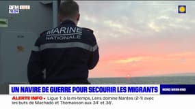 Traversées de la Manche: un navire de guerre pour secourir les migrants