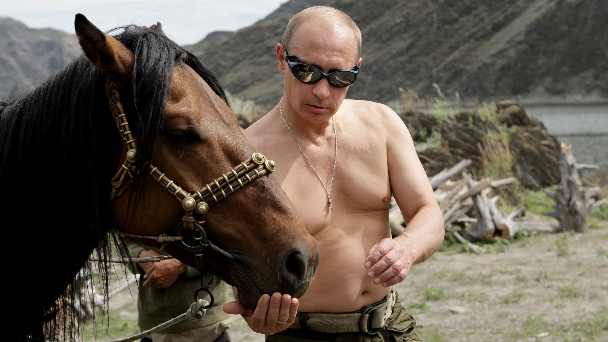 Vladimir Poutine, pendant des vacances en Sibérie, en 2009. 