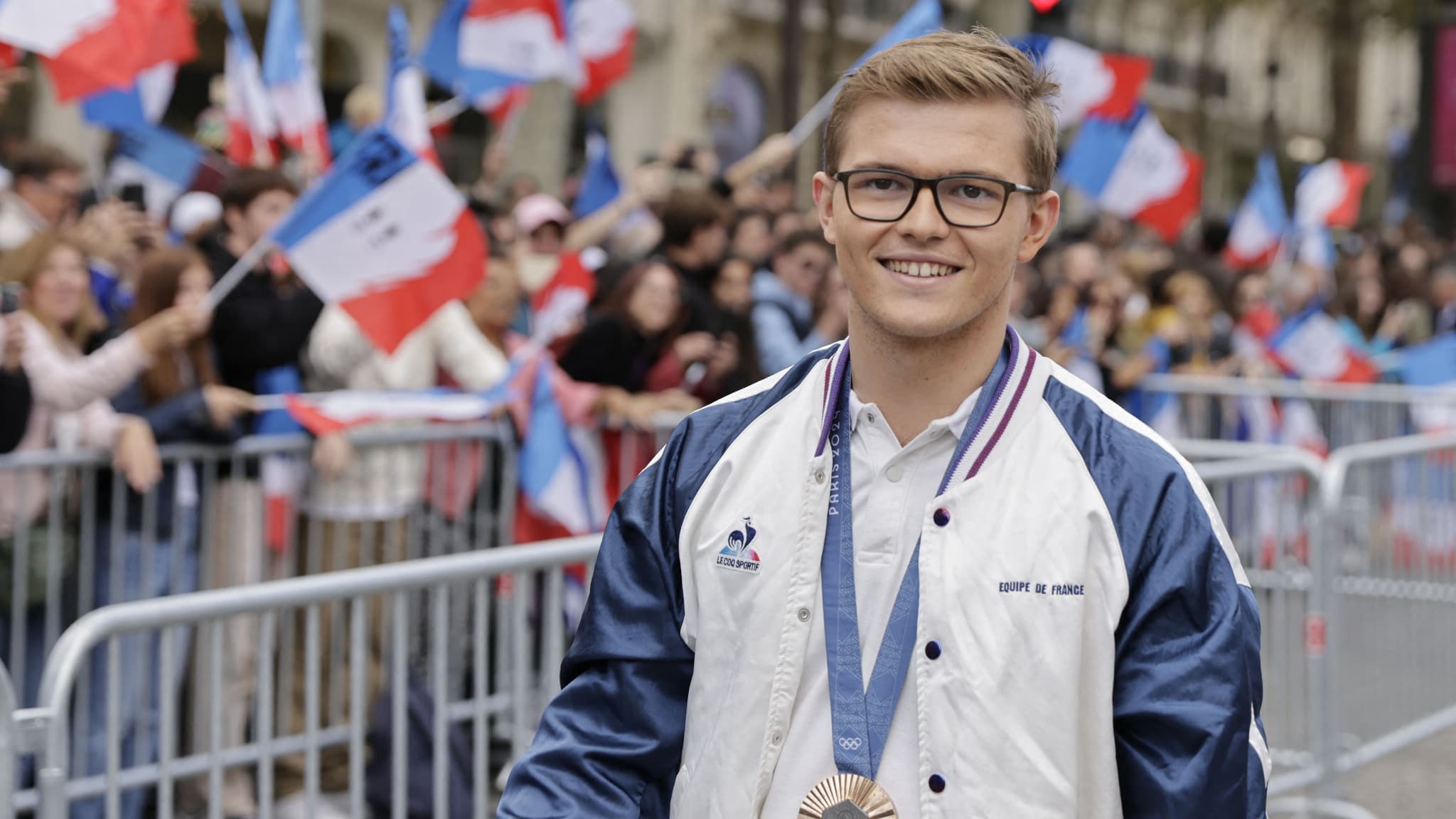 Félix Lebrun sur les Champs-Elysées le 14 septembre 2024.
