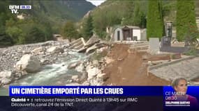 Le cimetière de Saint-Dalmas de Tende, dans les Alpes-Maritimes, emporté par les crues