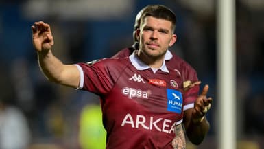 Matthieu Jalibert après la victoire de l'Union Bordeaux-Bègles contre Clermont (22-18, Top 14), le 23 février 2025