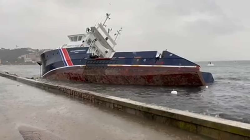 Tempête Bella: un bateau de 36 mètres s'échoue à Ajaccio, 6000 litres de fuel déversés en mer