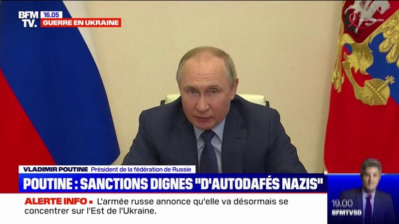 Vladimir Poutine compare les sanctions occidentales contre la Russie aux autodafés nazis
