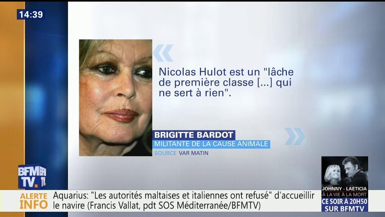 Nicolas Hulot répond à Brigitte Bardot qui l'avait traité de Nicolas Hulot répond à Brigitte Bardot qui l'avait traité de