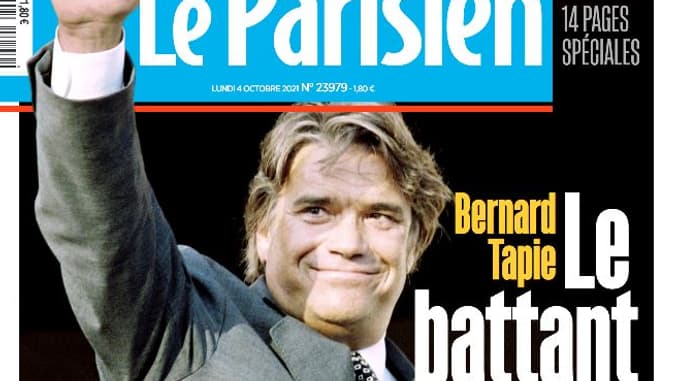 La une du Parisien en hommage à Bernard Tapie La une du Parisien en hommage à Bernard Tapie