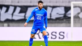 Duje Caleta-Car avec l'OM, à Lyon le 1er février 2022