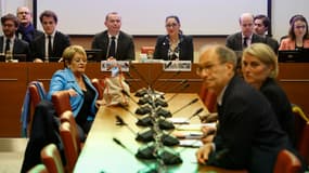 Le ministre du Travail Olivier Dussopt devant la commission des Affaires sociales de l'Assemblée nationale, le 23 janvier 2023, lors des débats sur la réforme des retraites.