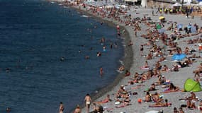 La plage de Carras, à Nice le 26 août 2016.