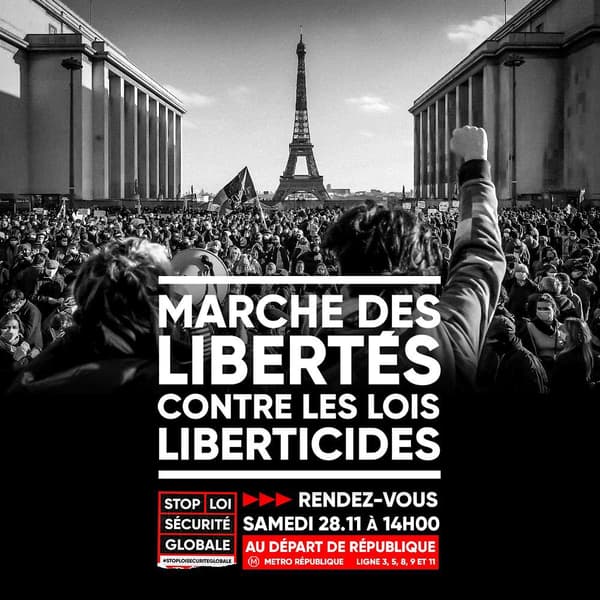 L'appel à manifester du collectif de la coordination "Stop loi Sécurité globale". L'appel à manifester du collectif de la coordination "Stop loi Sécurité globale".