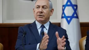 Le Premier ministre israélien Benjamin Netanyahu le 7 janvier 2018, lors du Conseil des ministres hebdomadaire à Jérusalem