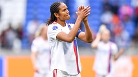 Wendie Renard avec l'OL en Ligue des champions féminine, le 24 avril 2022