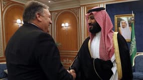 Le secrétaire d'Etat américain Mike Pompeo et le prince héritier saoudien Mohammed ben Salmane.