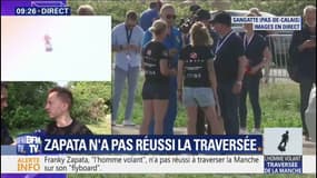 "Physiquement, il n'a rien (...) Mais il est très énervé." Ce coéquipier de Franky Zapata donne des nouvelles de "l'homme volant" après sa chute dans la Manche