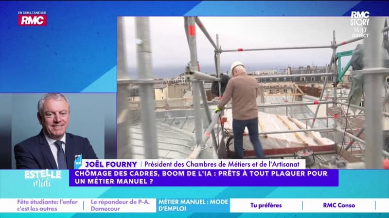 Reconversion des cadres dans l'artisanat: "On a plus de 150.000 emplois à pourvoir dans le secteur, donc c'est une réelle opportunité", assure Joël Fourny